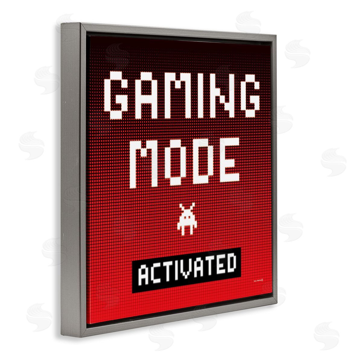 Yass Naffas Designs Gaming Mode Activated Gray Floating Frame Canvas Wall Art Print