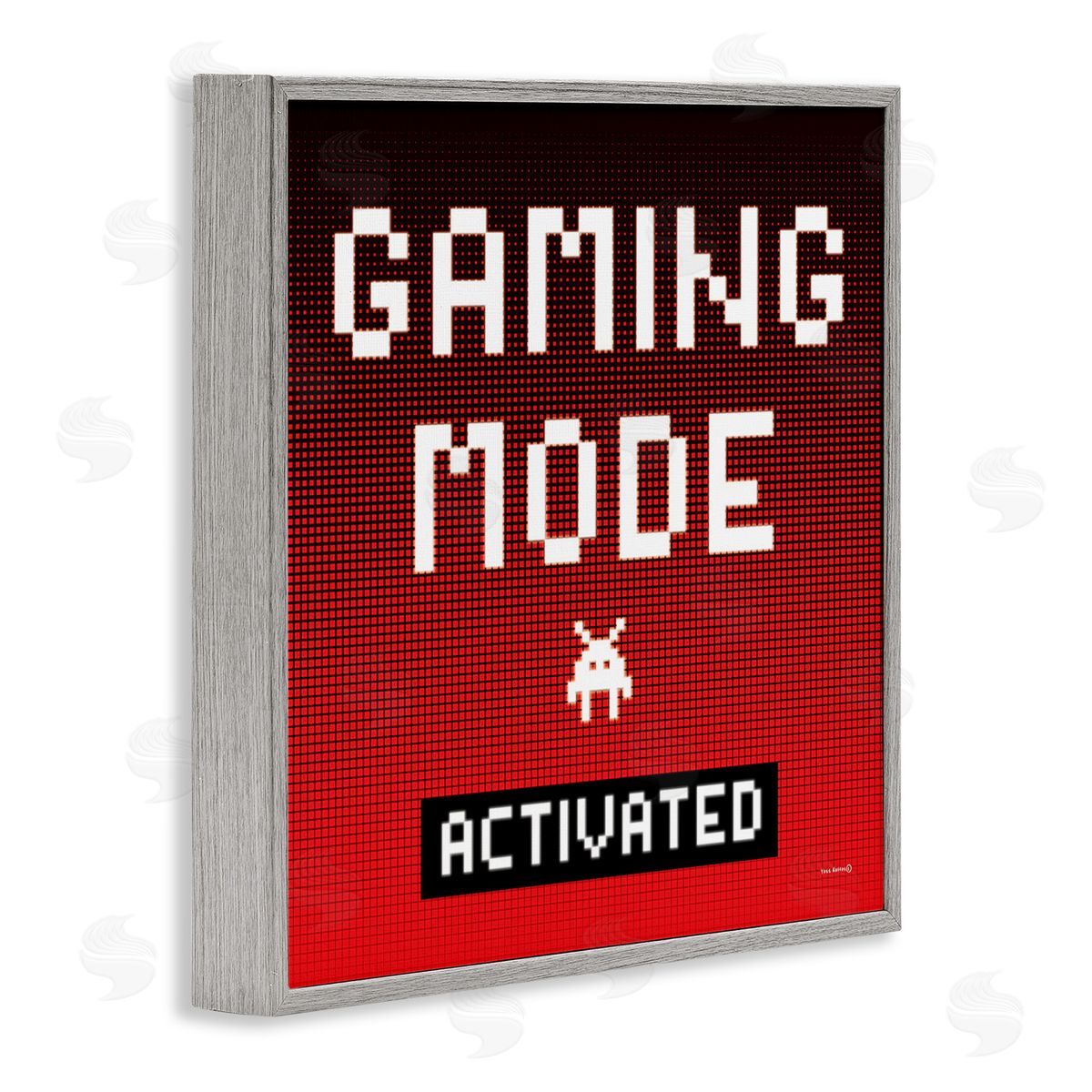 Yass Naffas Designs Gaming Mode Activated Gray Framed Giclee Wall Art Print
