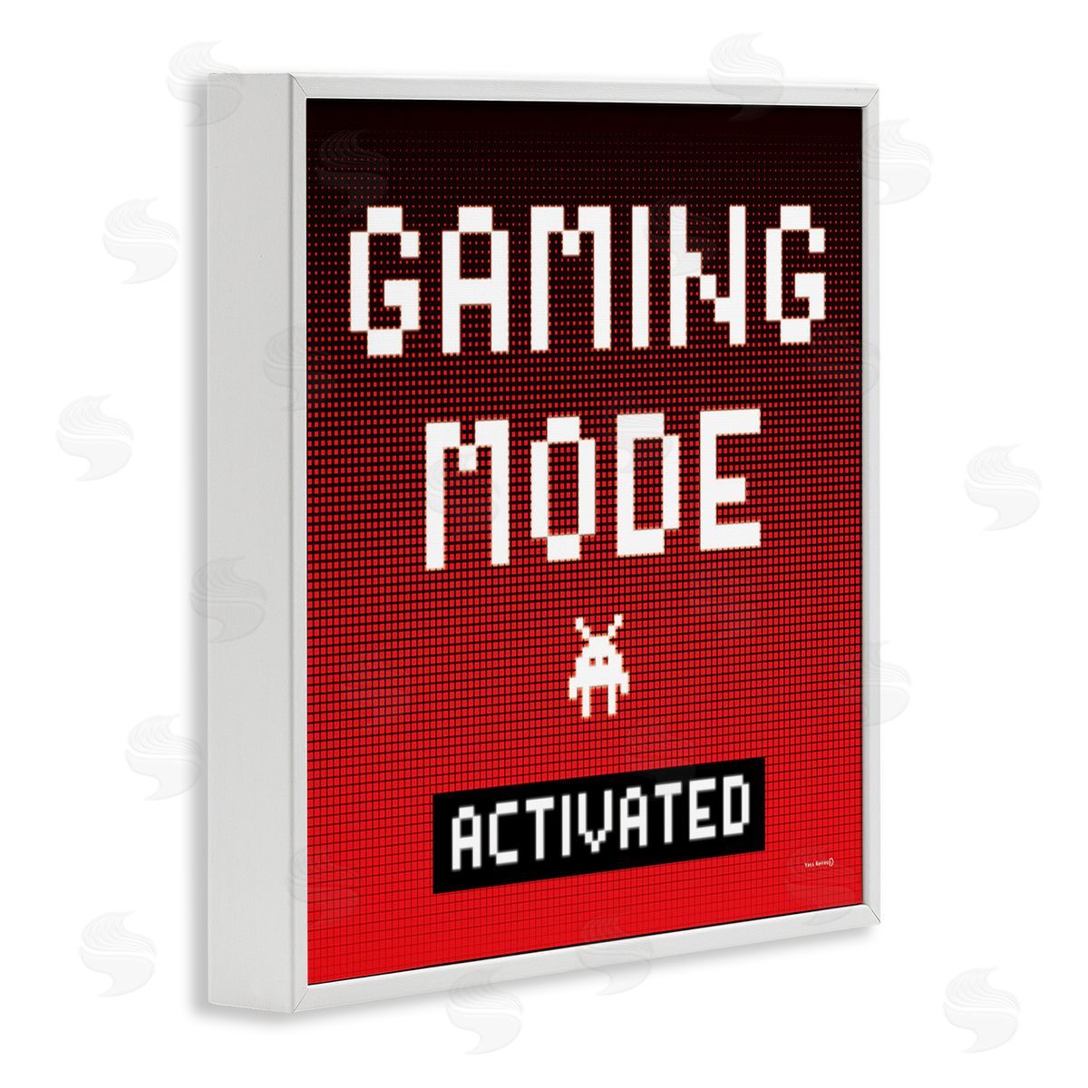 Yass Naffas Designs Gaming Mode Activated White Framed Giclee Wall Art Print