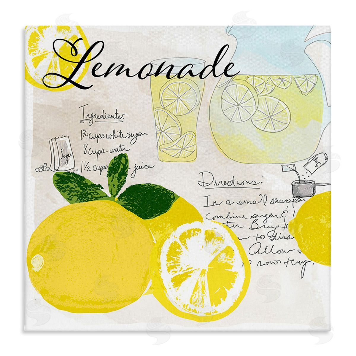 Daniela Santiago Summer Lemonade Recipe Canvas Wall Art Print