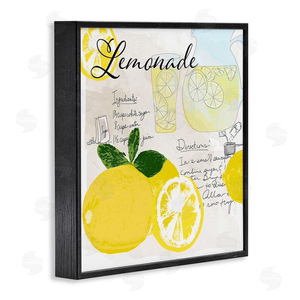 Daniela Santiago Summer Lemonade Recipe Black Framed Giclee Wall Art Print