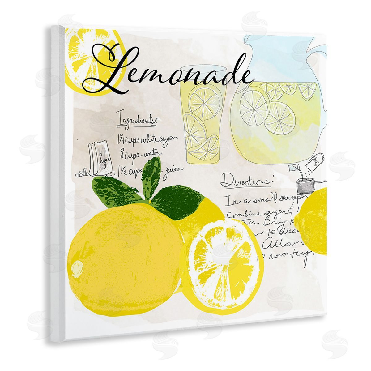 Daniela Santiago Summer Lemonade Recipe Wooden Wall Plaque Art Print