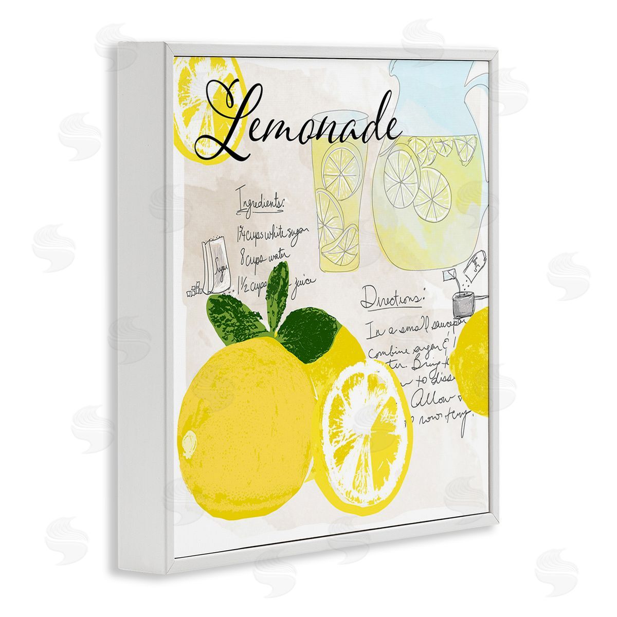 Daniela Santiago Summer Lemonade Recipe White Framed Giclee Wall Art Print