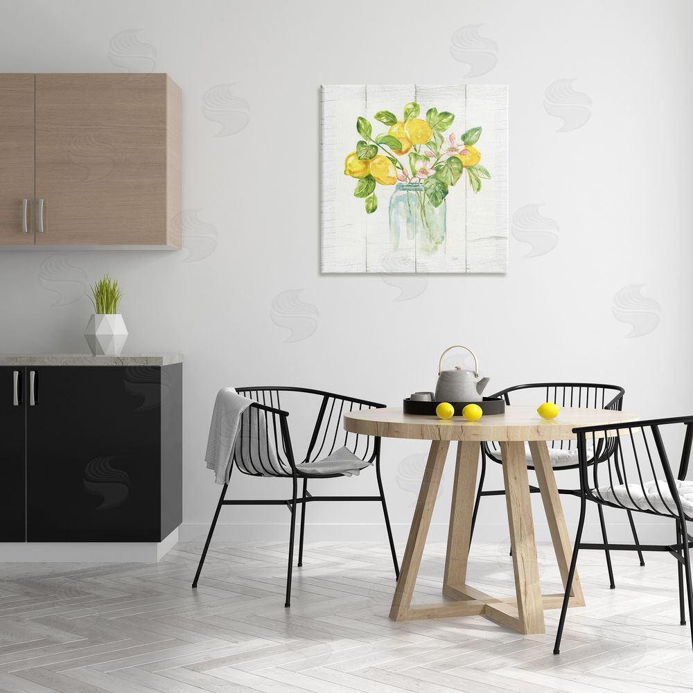 Nan Lemon Blossom Bouquet Canvas Wall Art Print in Room