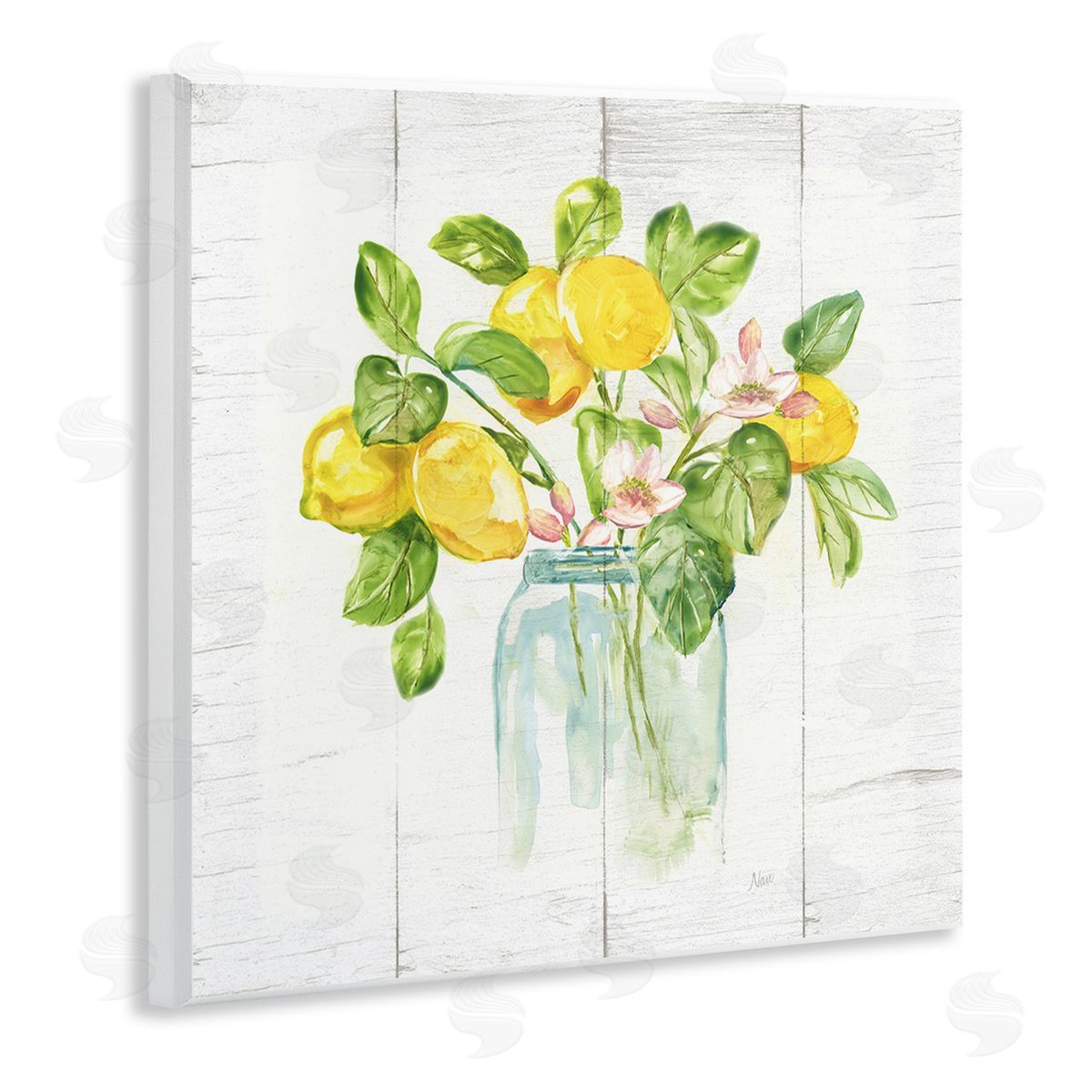 Nan Lemon Blossom Bouquet Wooden Wall Plaque Art Print