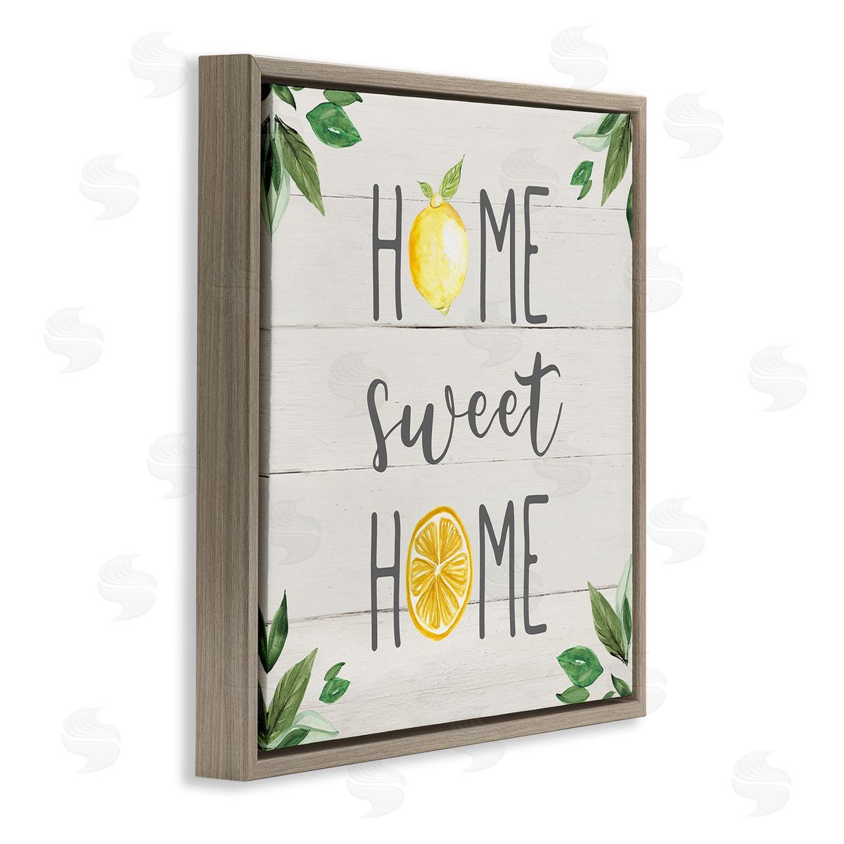 Carol Robinson Sweet Home with Lemons Brown Floating Frame Canvas Wall Art Print