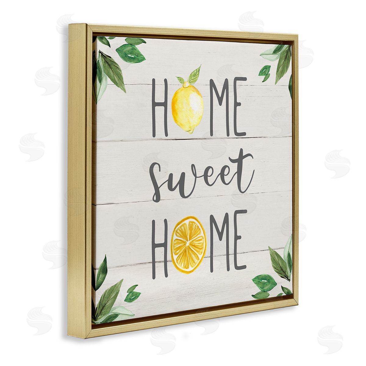 Carol Robinson Sweet Home with Lemons Gold Floating Frame Canvas Wall Art Print