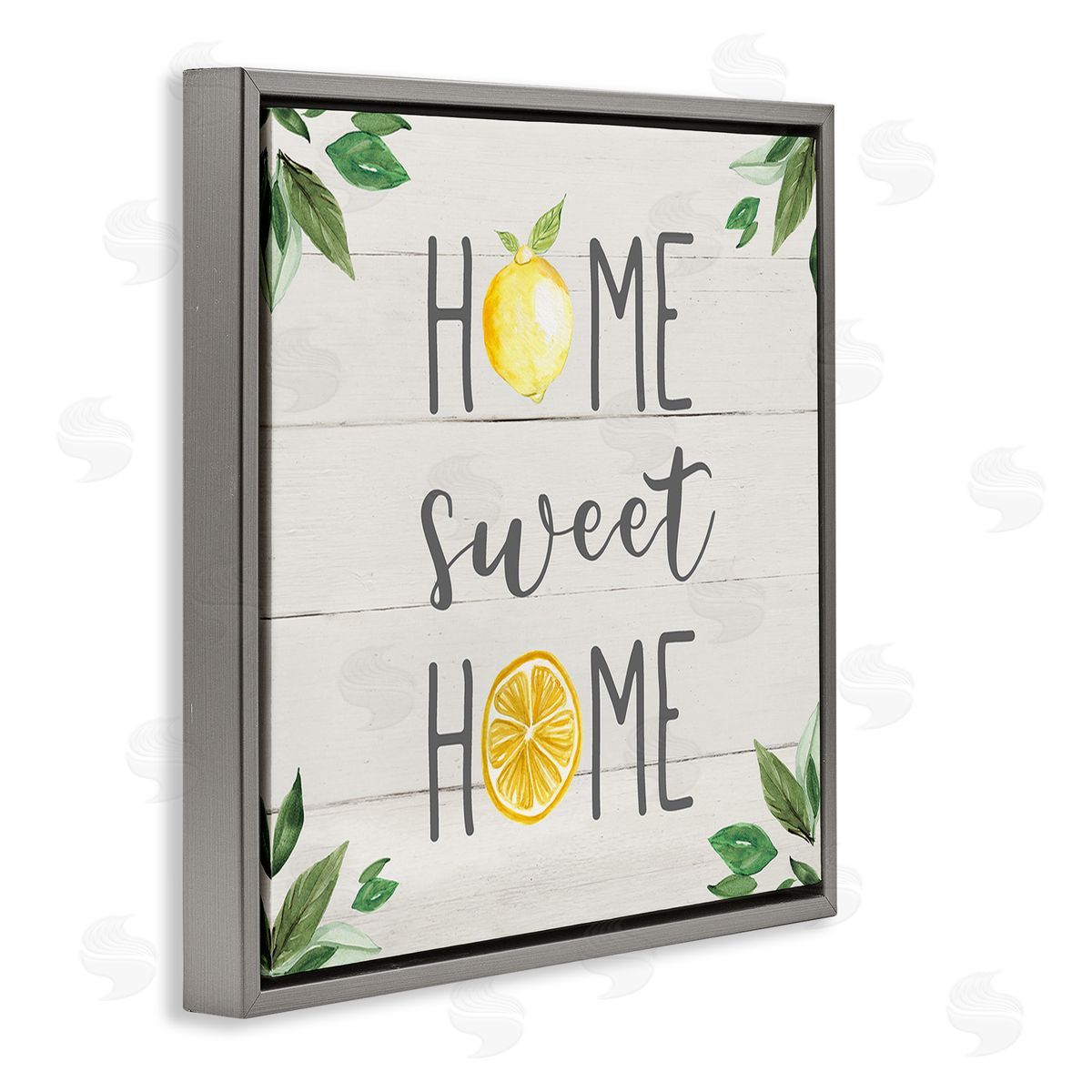 Carol Robinson Sweet Home with Lemons Gray Floating Frame Canvas Wall Art Print