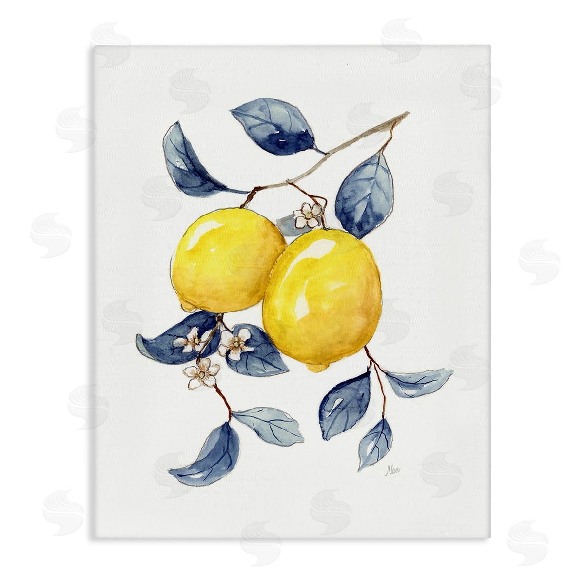 Nan Minimal Lemon Fruits Canvas Wall Art Print
