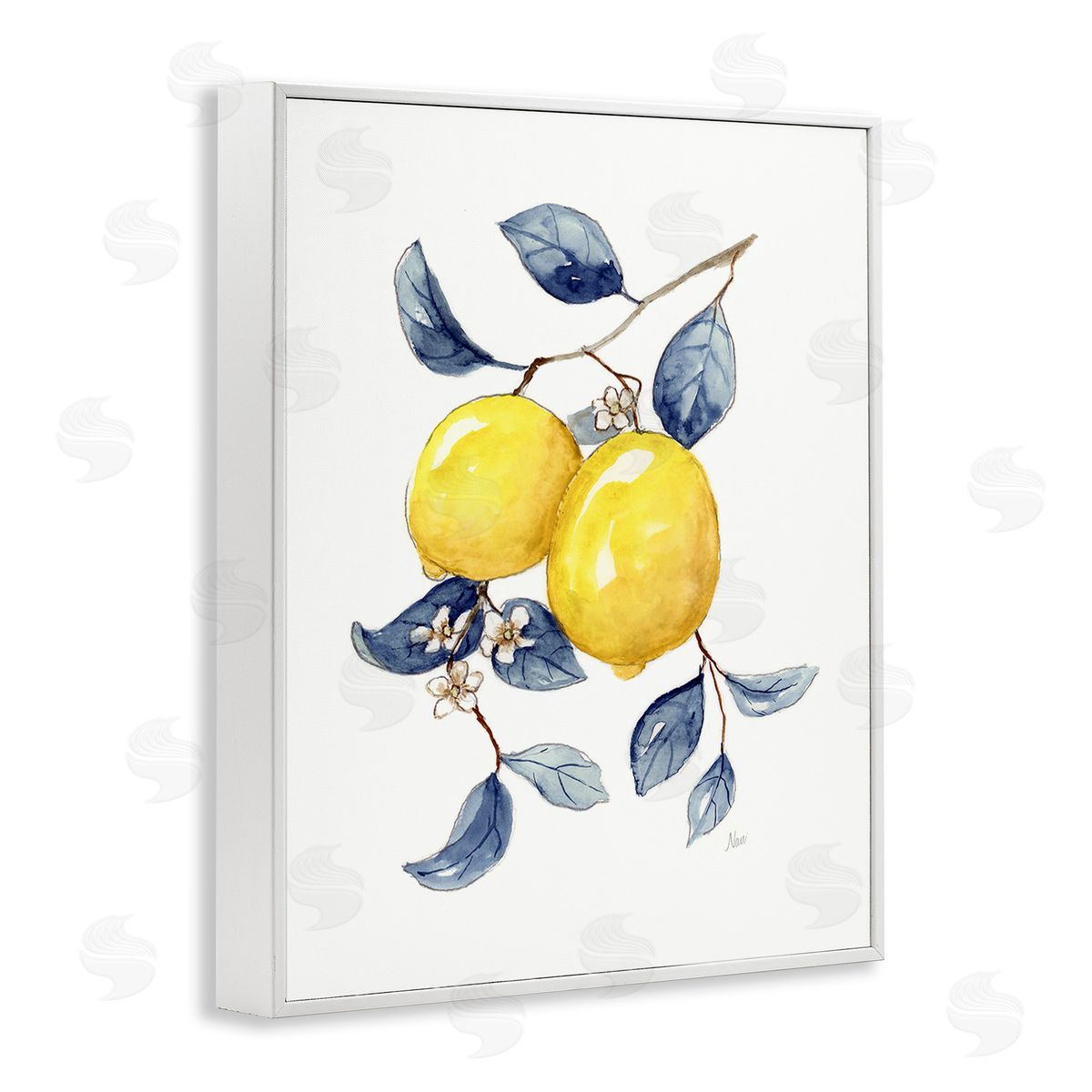 Nan Minimal Lemon Fruits White Framed Giclee Wall Art Print