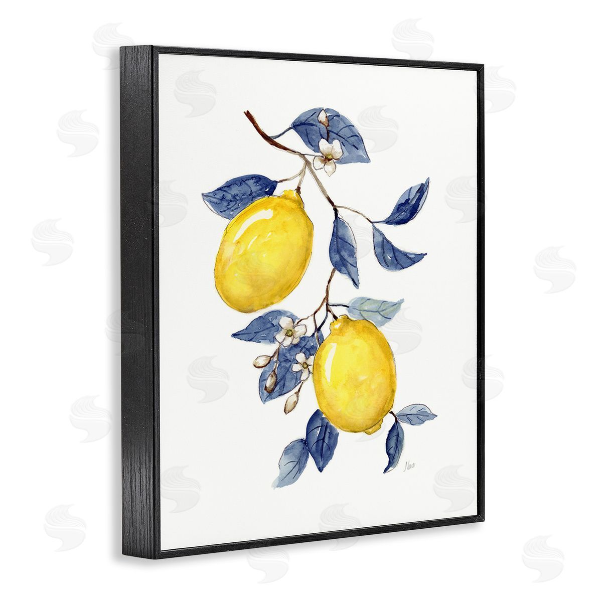 Nan Lemons with Flower Buds Black Framed Giclee Wall Art Print