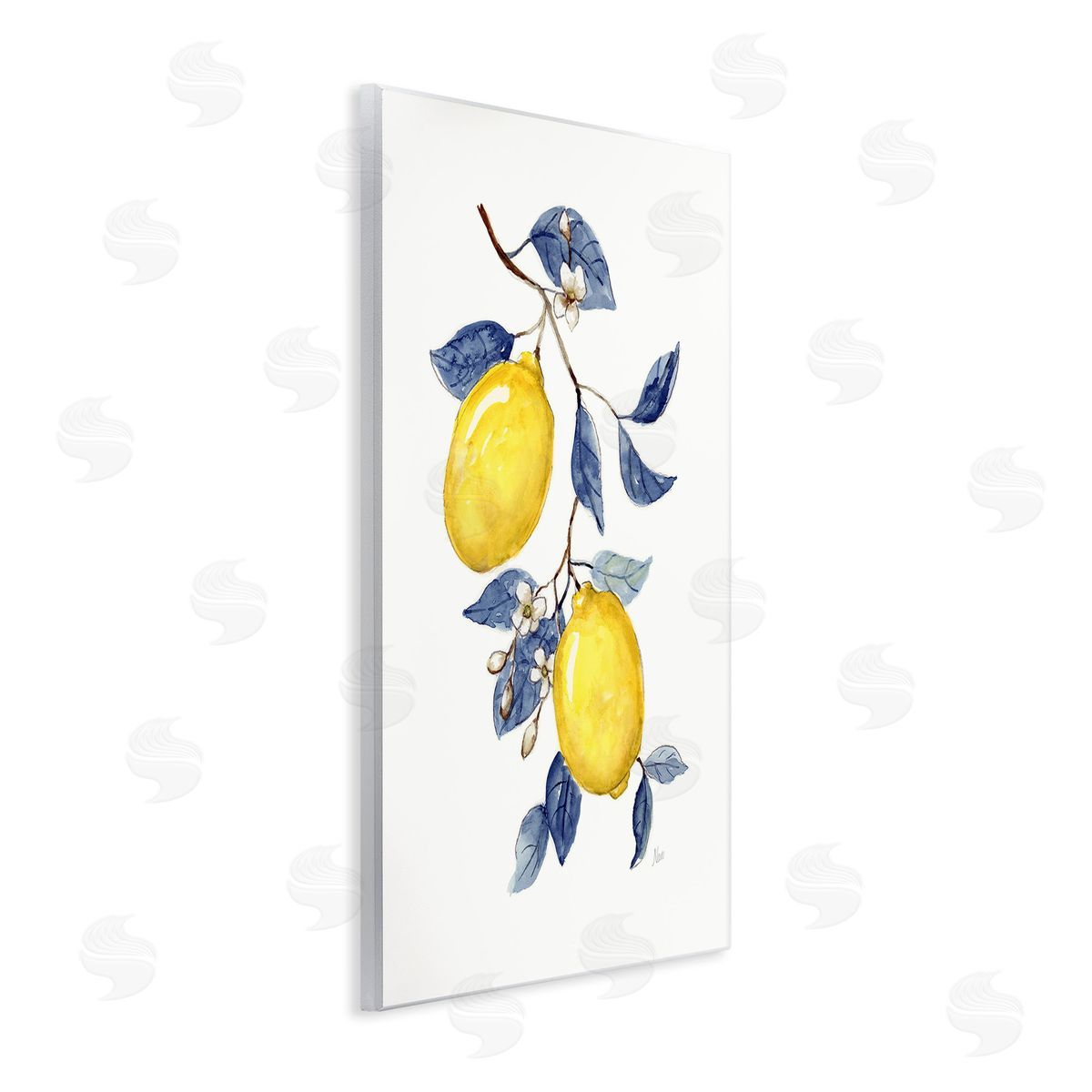 Nan Lemons with Flower Buds Wooden Wall Plaque Art Print