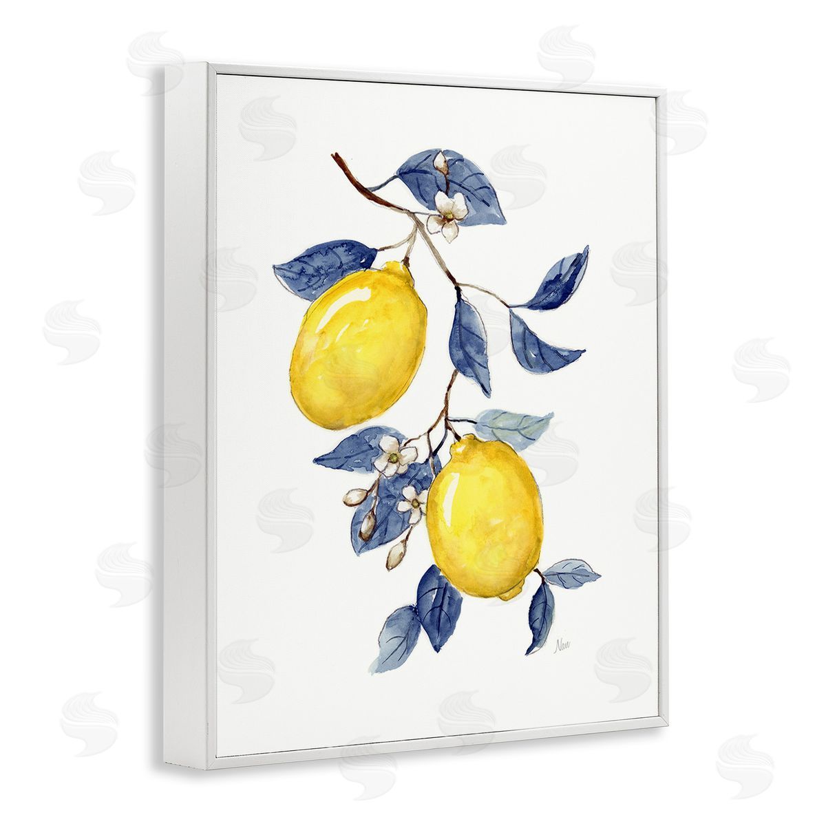 Nan Lemons with Flower Buds White Framed Giclee Wall Art Print