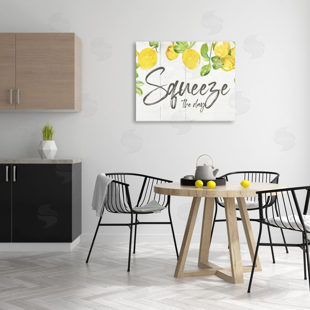 Nan Squeeze The Day Rustic Canvas Wall Art Print in Room