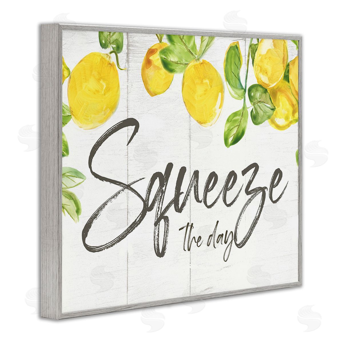 Nan Squeeze The Day Rustic Gray Framed Giclee Wall Art Print