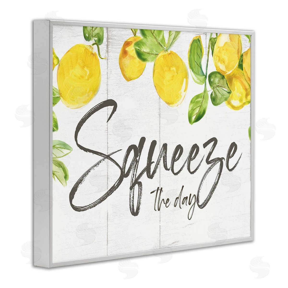 Nan Squeeze The Day Rustic White Framed Giclee Wall Art Print