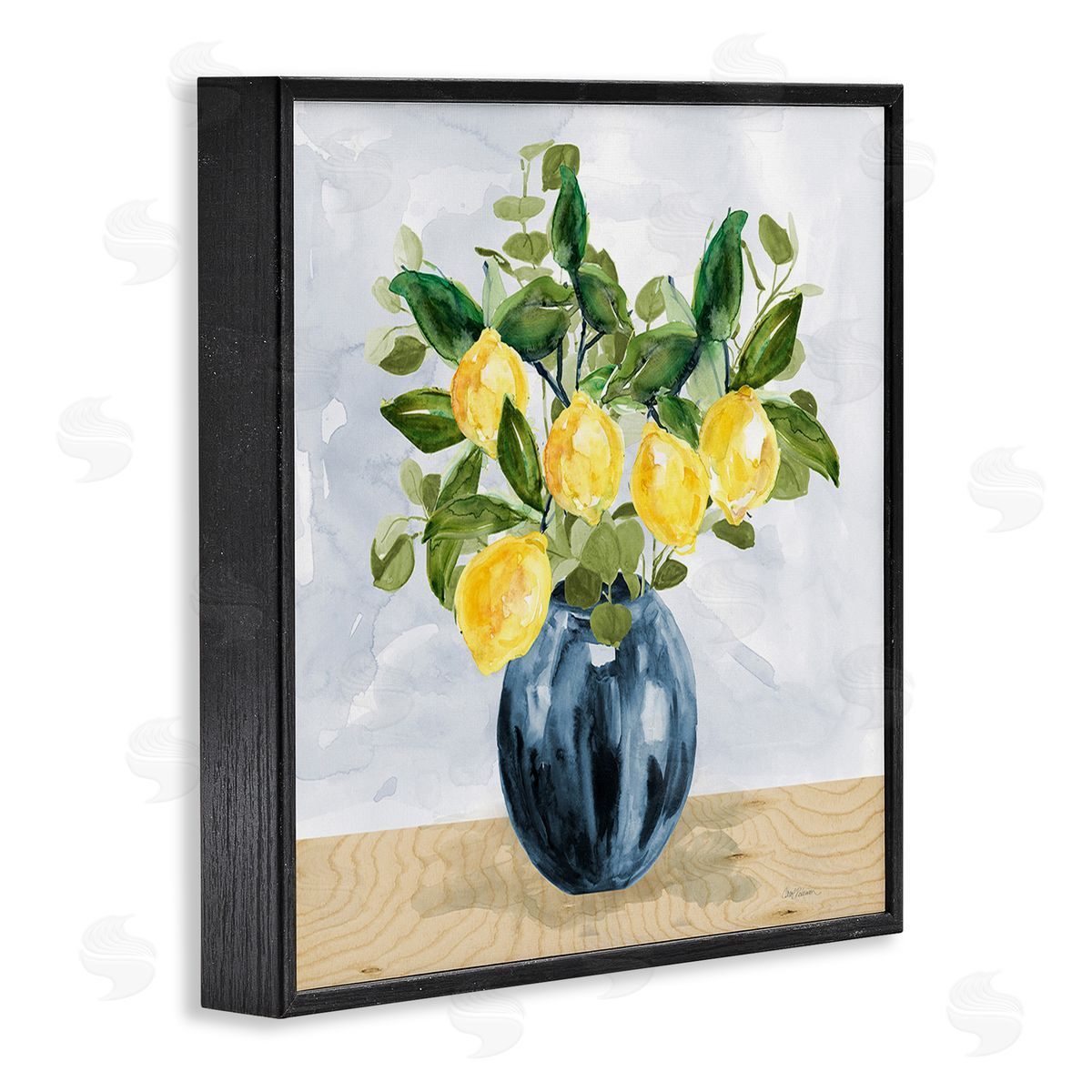 Carol Robinson Lemon Tree Bouquet Black Framed Giclee Wall Art Print