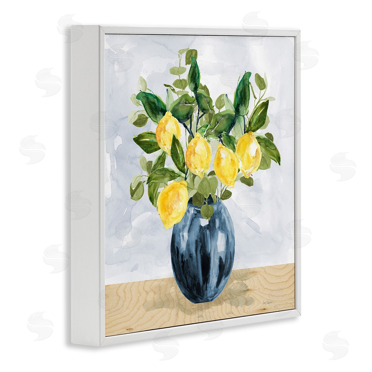 Carol Robinson Lemon Tree Bouquet White Framed Giclee Wall Art Print