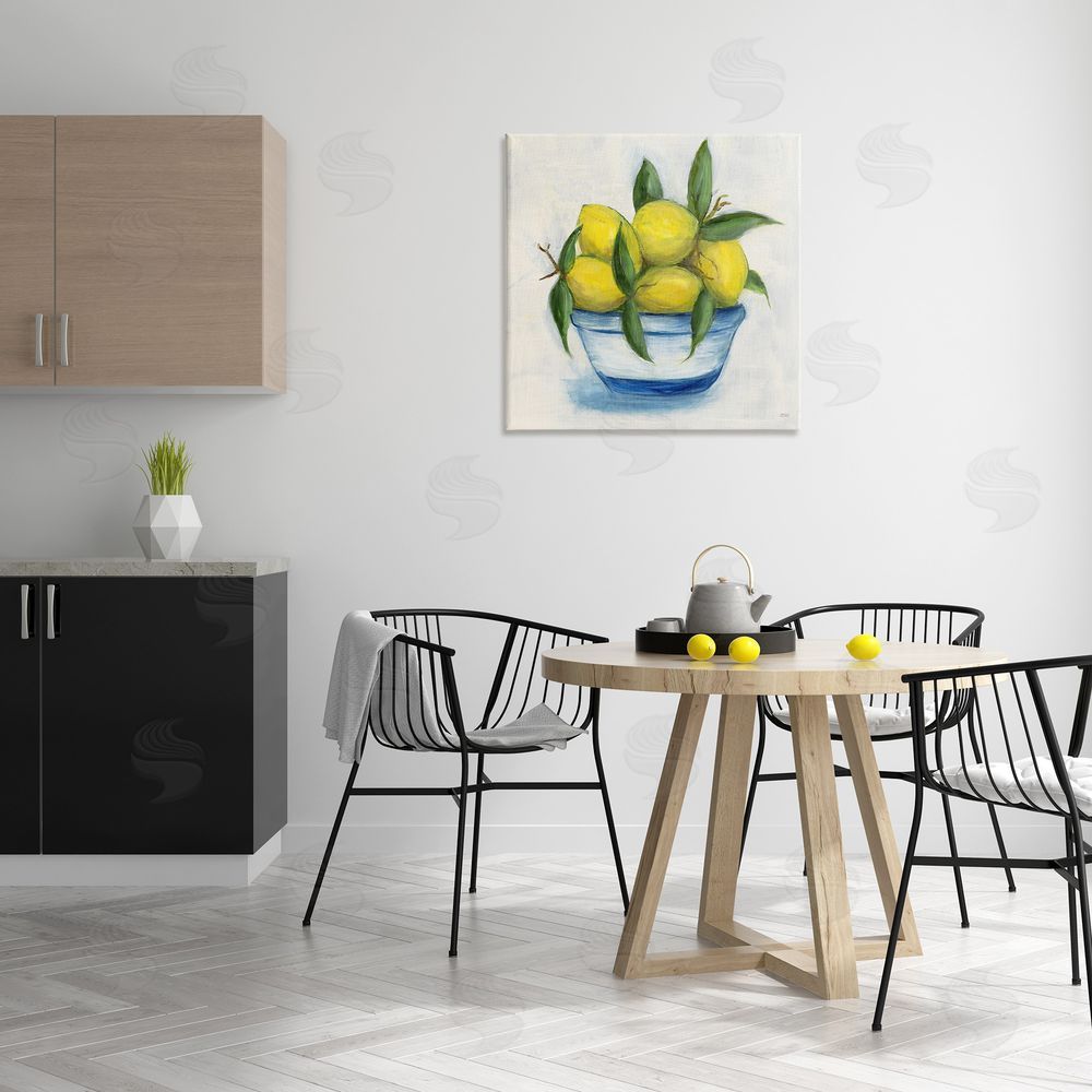 Marilyn Dunlap Traditional Lemons Painting Canvas Wall Art Print in Room