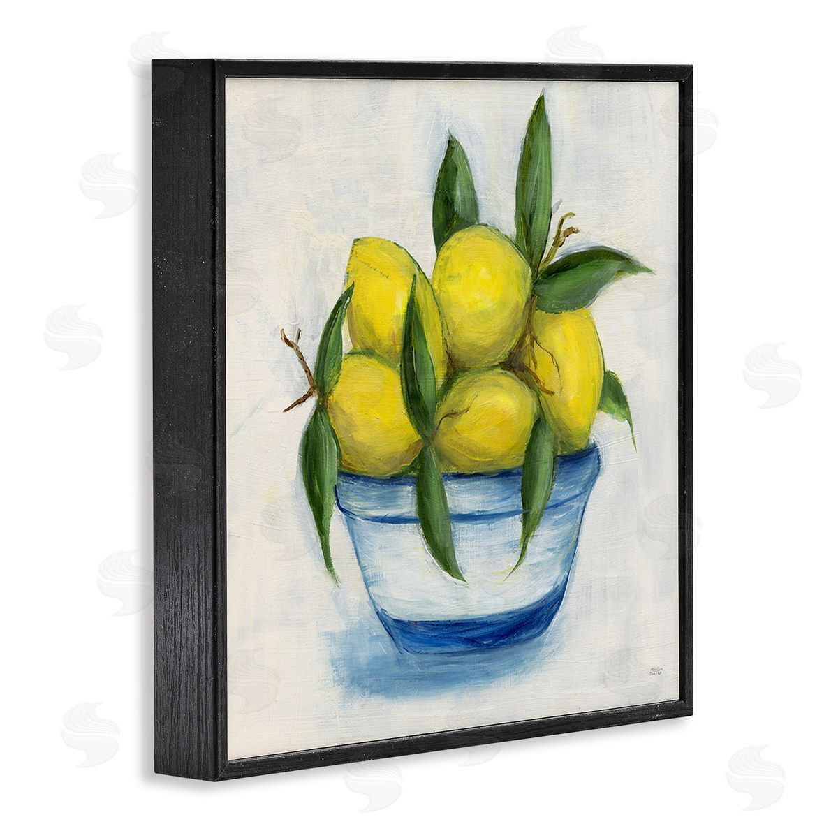 Marilyn Dunlap Traditional Lemons Painting Black Framed Giclee Wall Art Print
