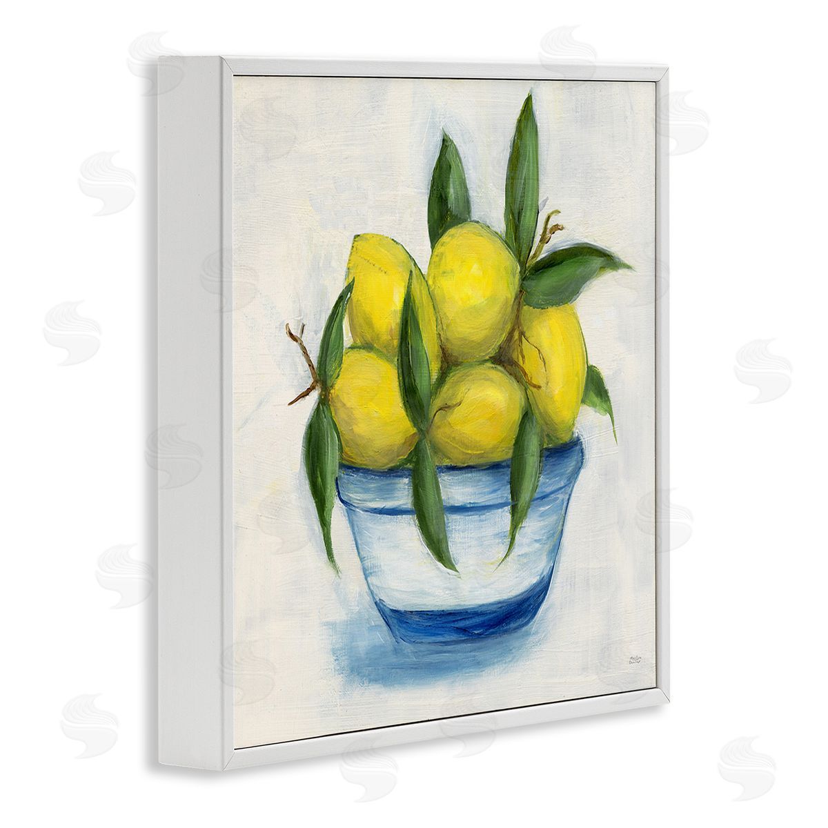 Marilyn Dunlap Traditional Lemons Painting White Framed Giclee Wall Art Print