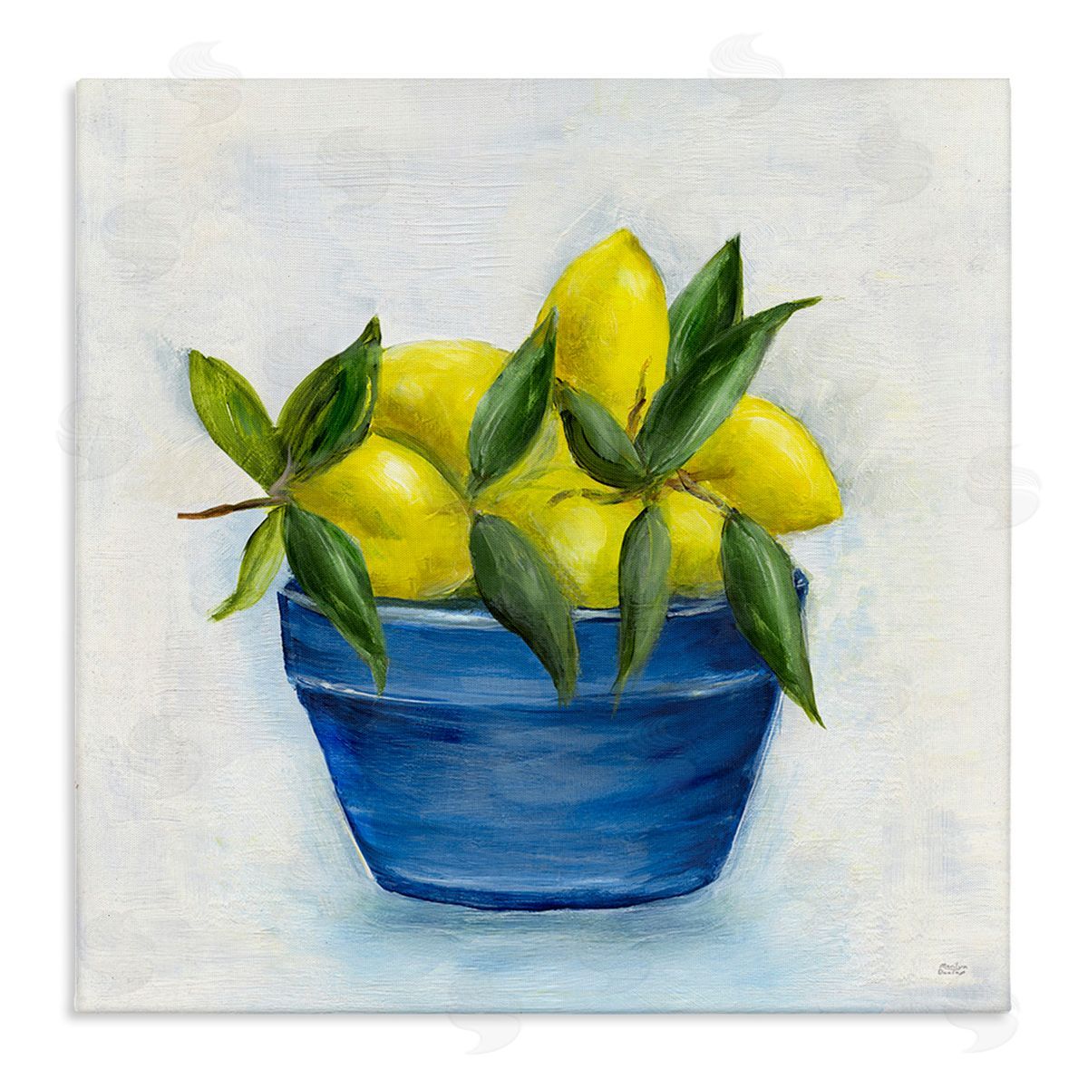 Marilyn Dunlap Lemons in Country Bowl Canvas Wall Art Print