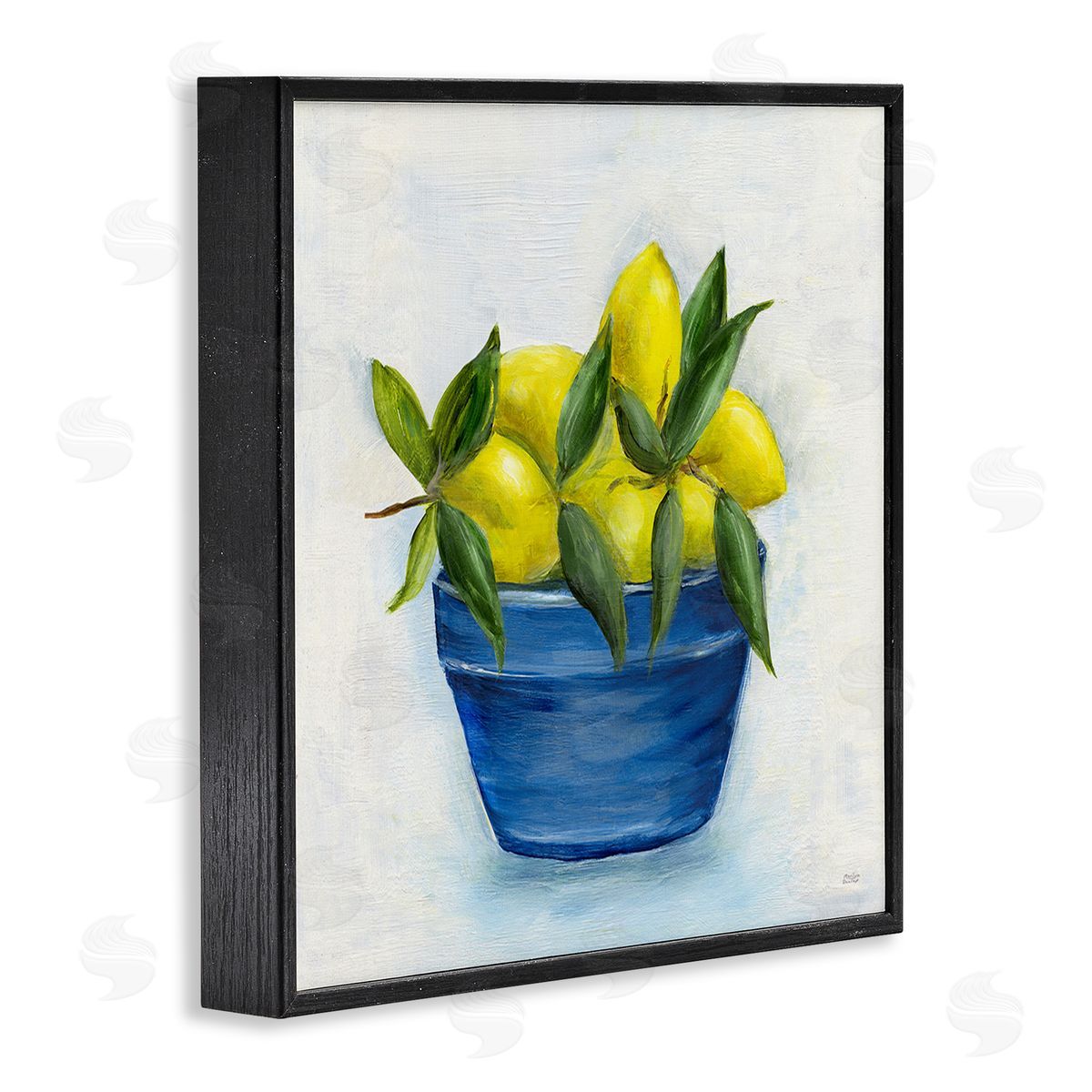 Marilyn Dunlap Lemons in Country Bowl Black Framed Giclee Wall Art Print