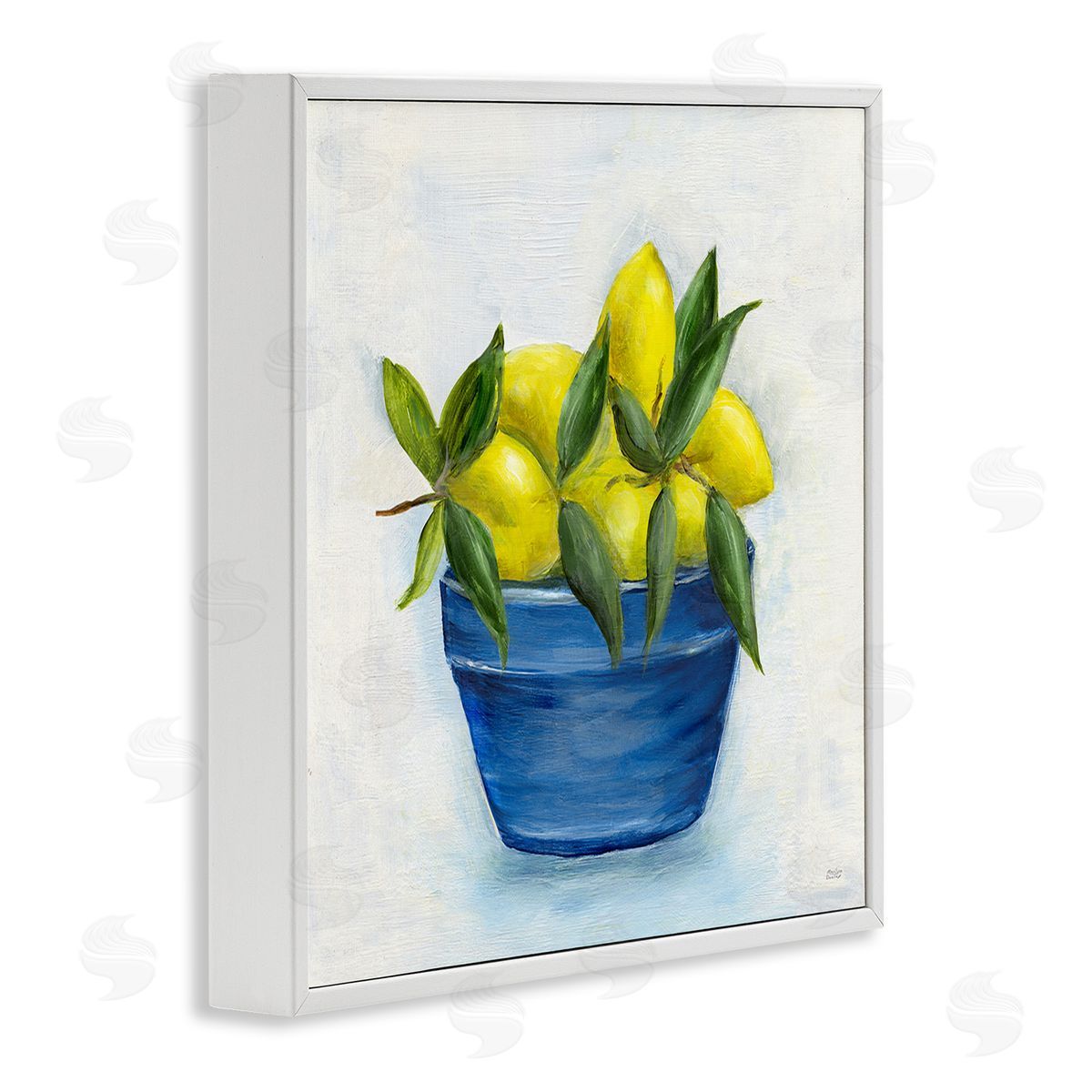 Marilyn Dunlap Lemons in Country Bowl White Framed Giclee Wall Art Print