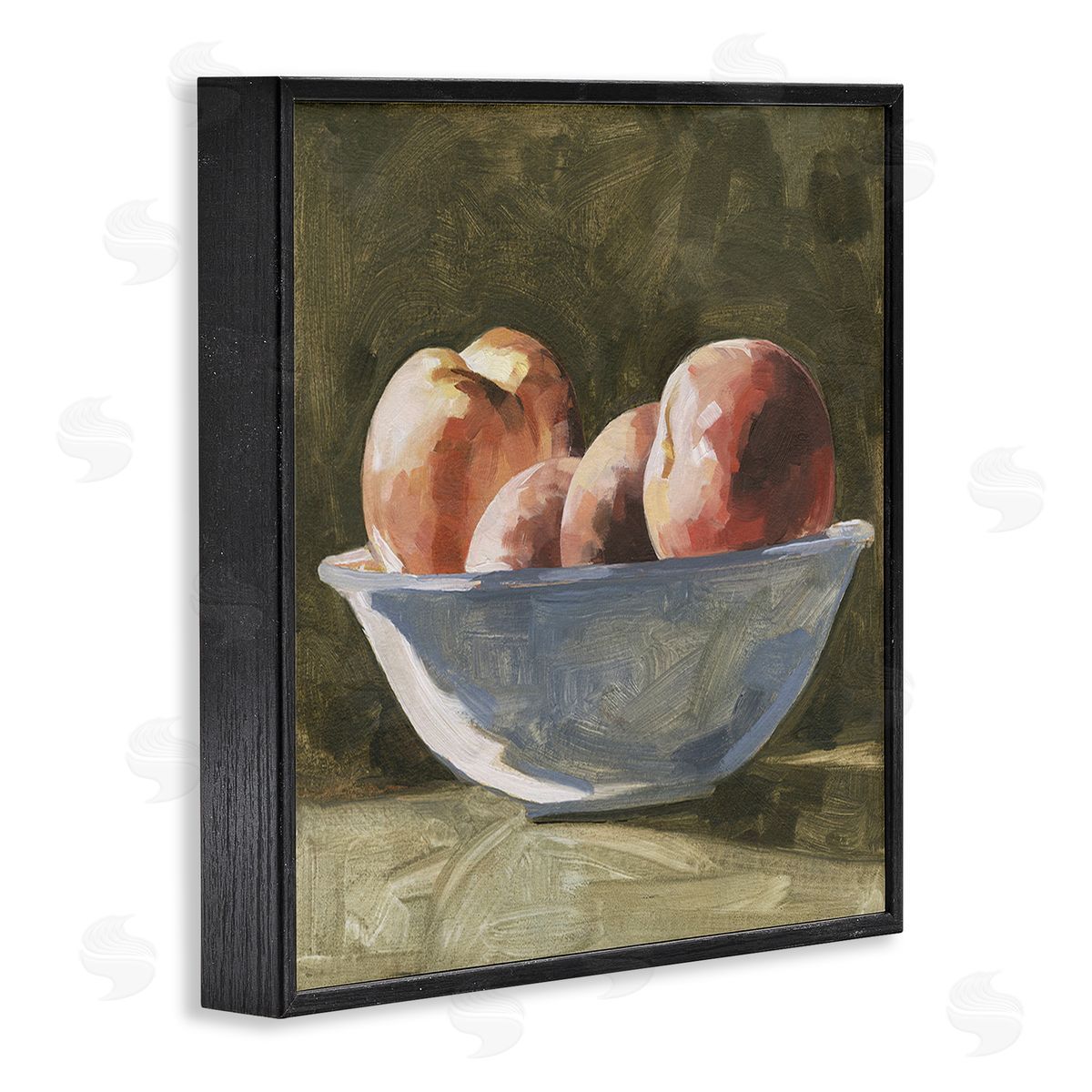 Emma Caroline Apples in Bowl Still Life Black Framed Giclee Wall Art Print