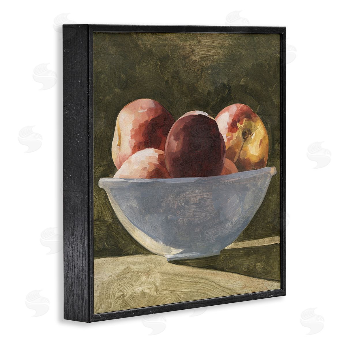 Emma Caroline Shadowed Apples Still Life Black Framed Giclee Wall Art Print