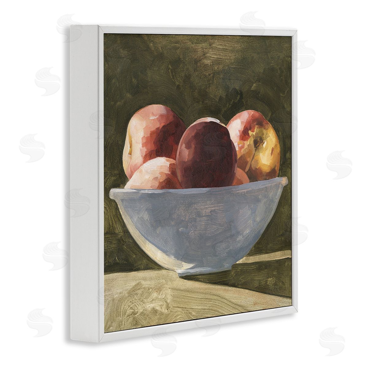 Emma Caroline Shadowed Apples Still Life White Framed Giclee Wall Art Print