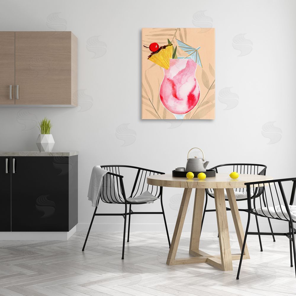 Annie Warren Fruity Cocktail Drink Canvas Wall Art Print in Room