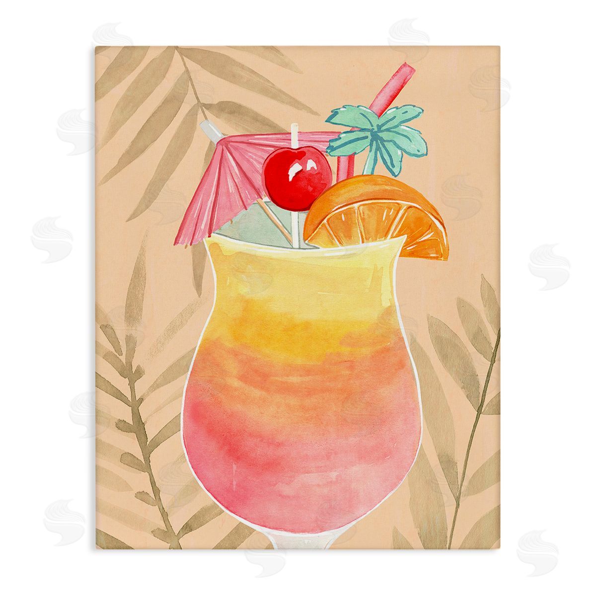 Annie Warren Tropical Mixed Drink Canvas Wall Art Print