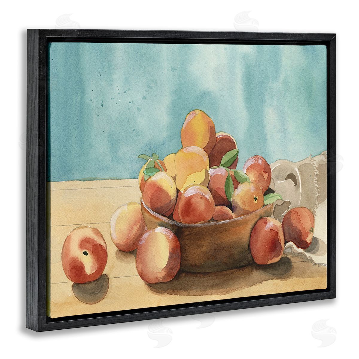 Alicia Longley Traditional Apple Painting Black Floating Frame Canvas Wall Art Print