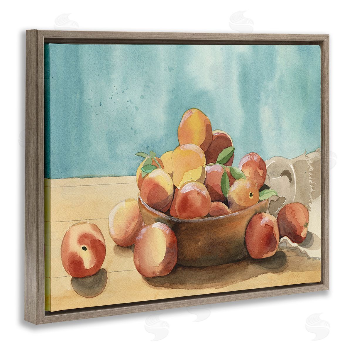 Alicia Longley Traditional Apple Painting Brown Floating Frame Canvas Wall Art Print