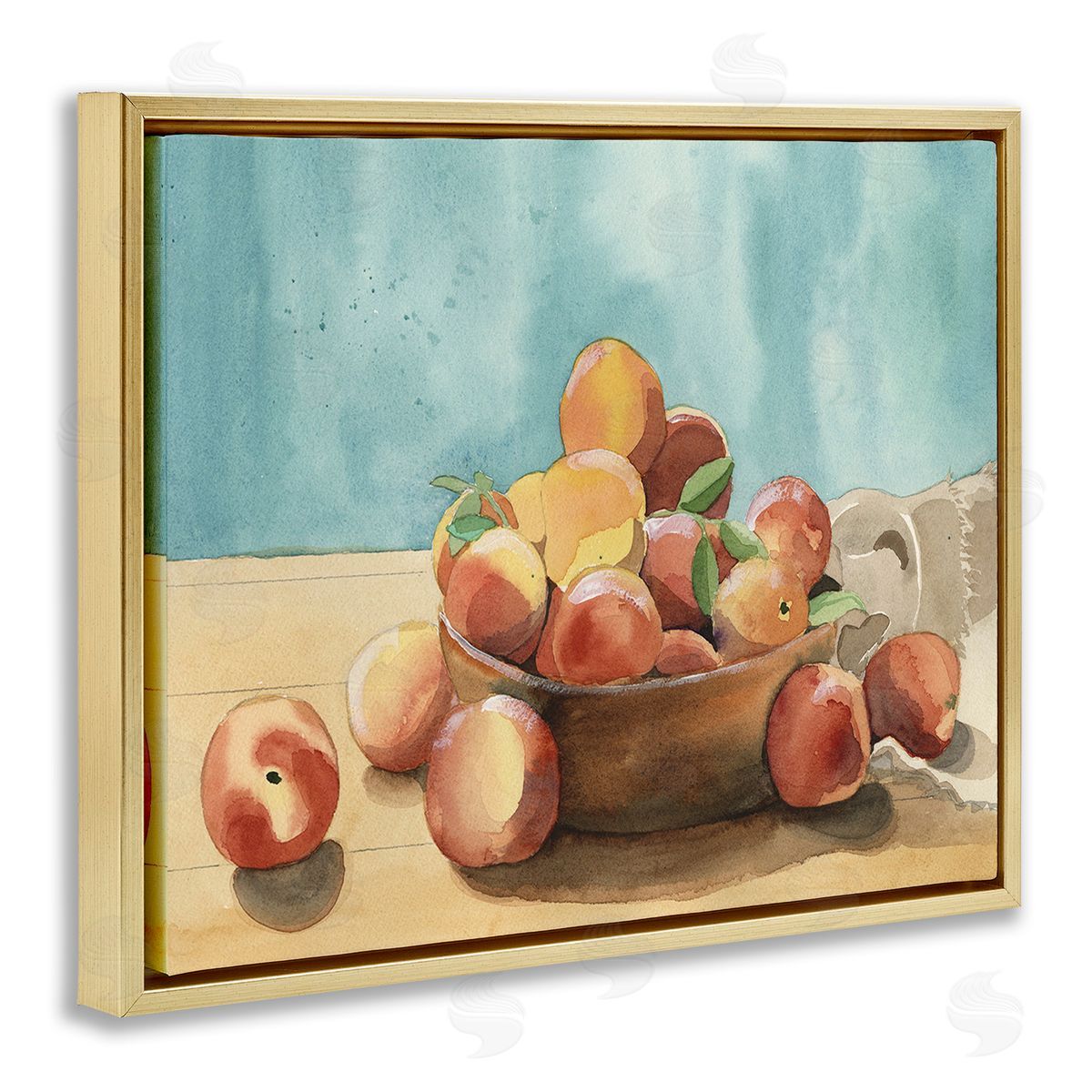 Alicia Longley Traditional Apple Painting Gold Floating Frame Canvas Wall Art Print