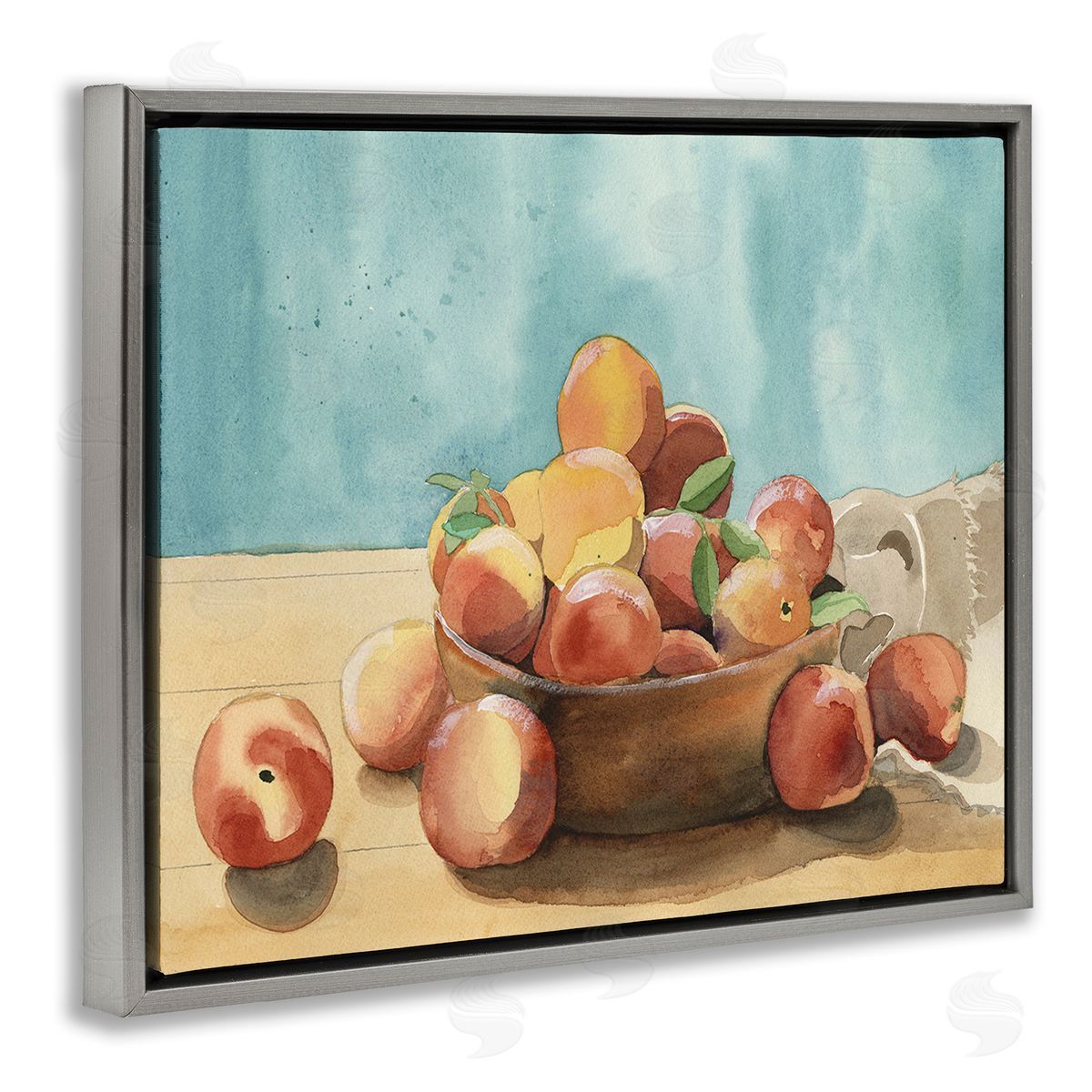Alicia Longley Traditional Apple Painting Gray Floating Frame Canvas Wall Art Print