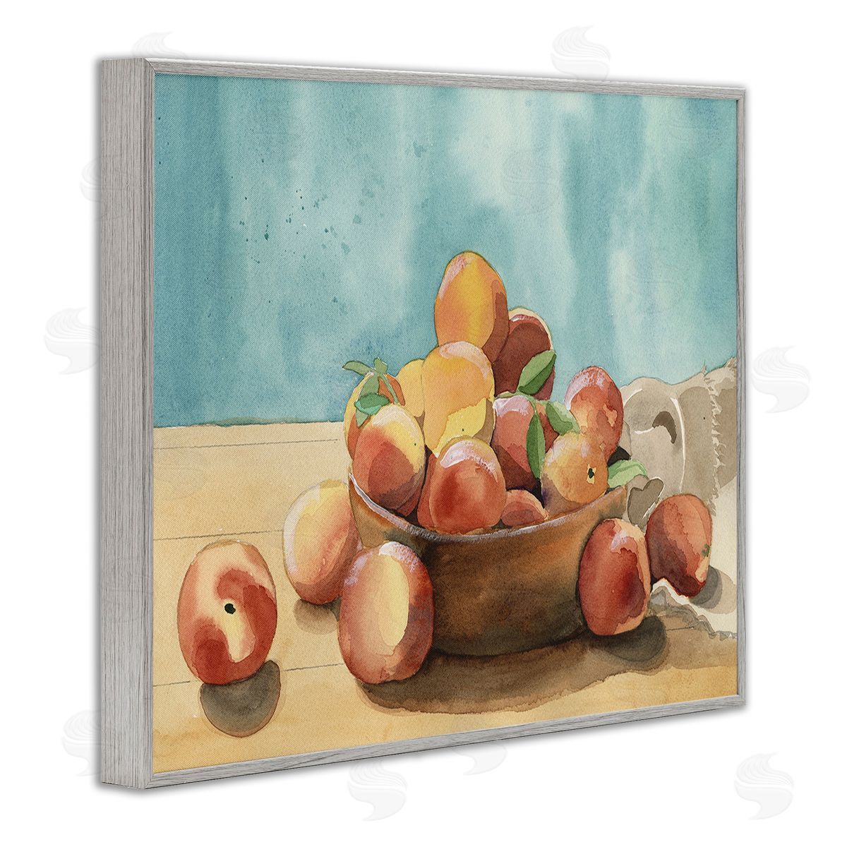 Alicia Longley Traditional Apple Painting Gray Framed Giclee Wall Art Print