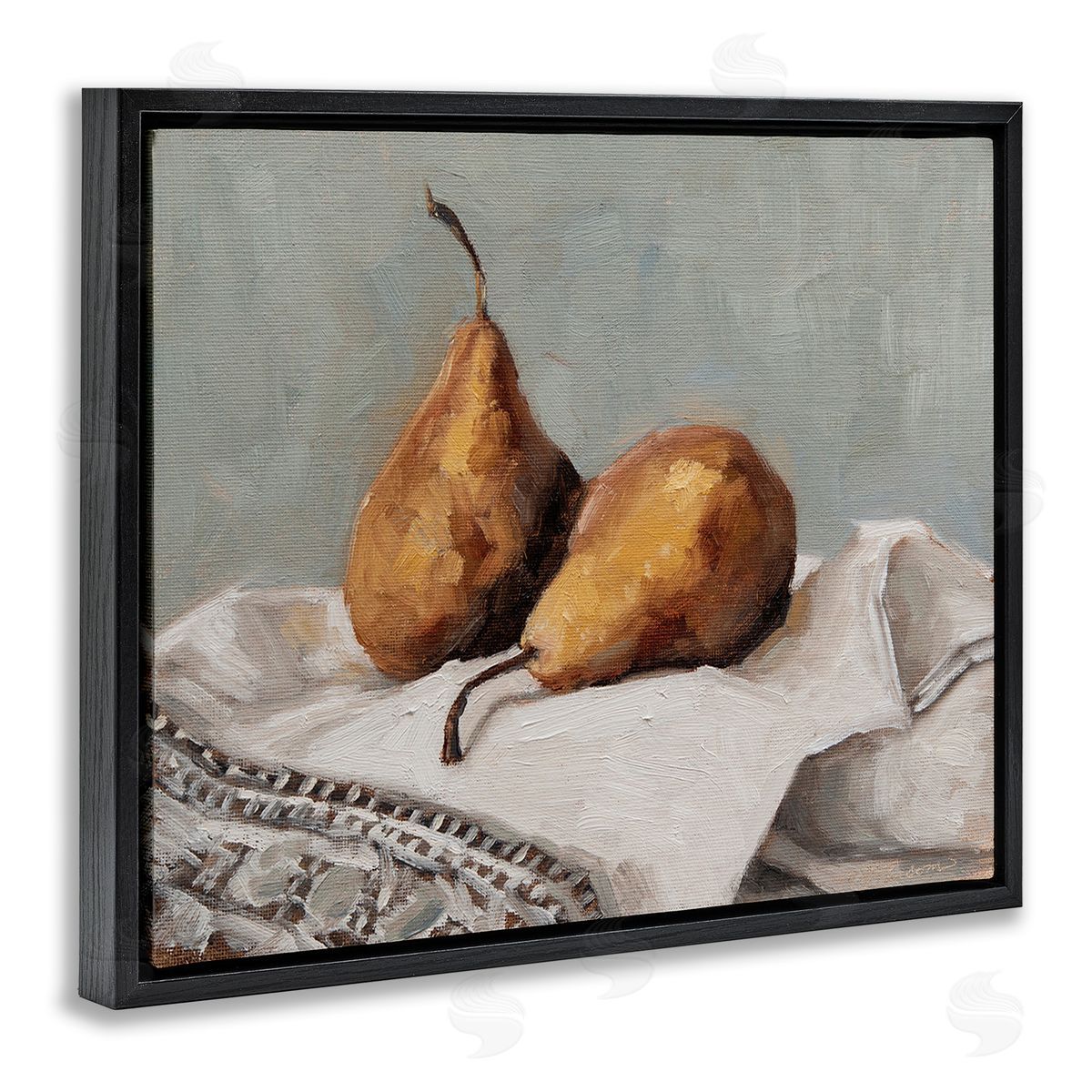 Marian Parsons Traditional Pears Still Life Black Floating Frame Canvas Wall Art Print