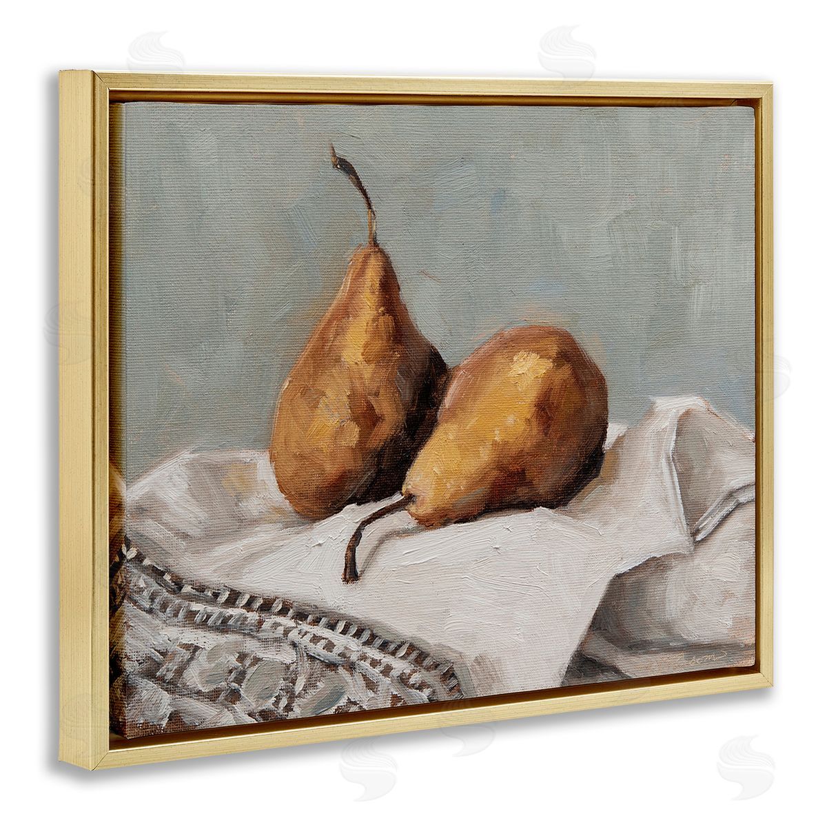 Marian Parsons Traditional Pears Still Life Gold Floating Frame Canvas Wall Art Print