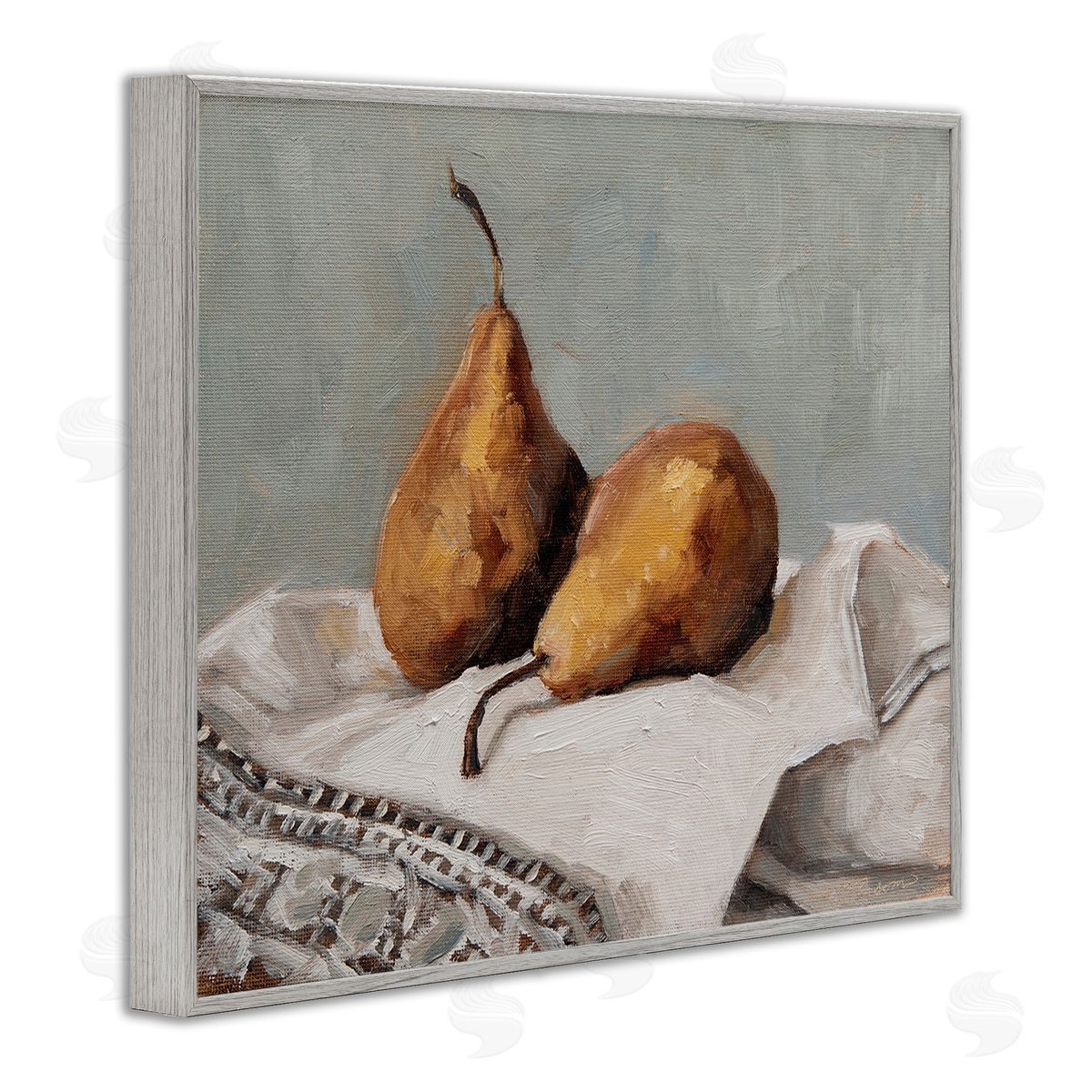 Marian Parsons Traditional Pears Still Life Gray Framed Giclee Wall Art Print