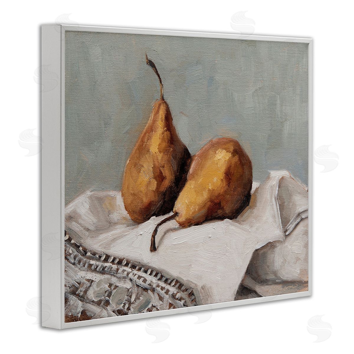 Marian Parsons Traditional Pears Still Life White Framed Giclee Wall Art Print