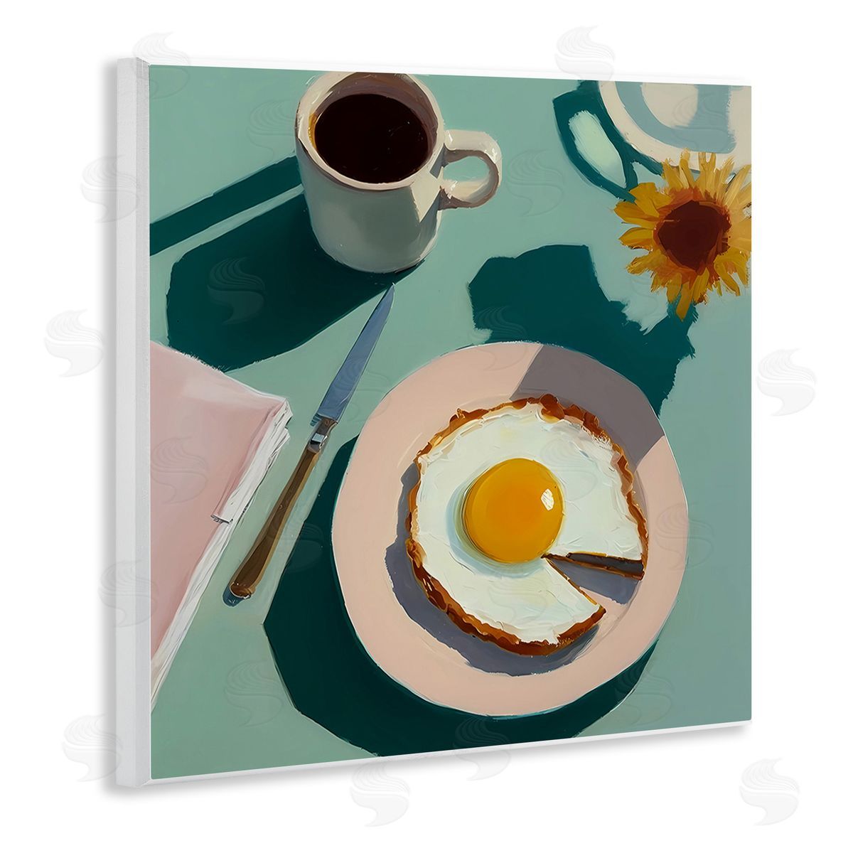 Walker Noble Kitchen Brunch Meal Wooden Wall Plaque Art Print
