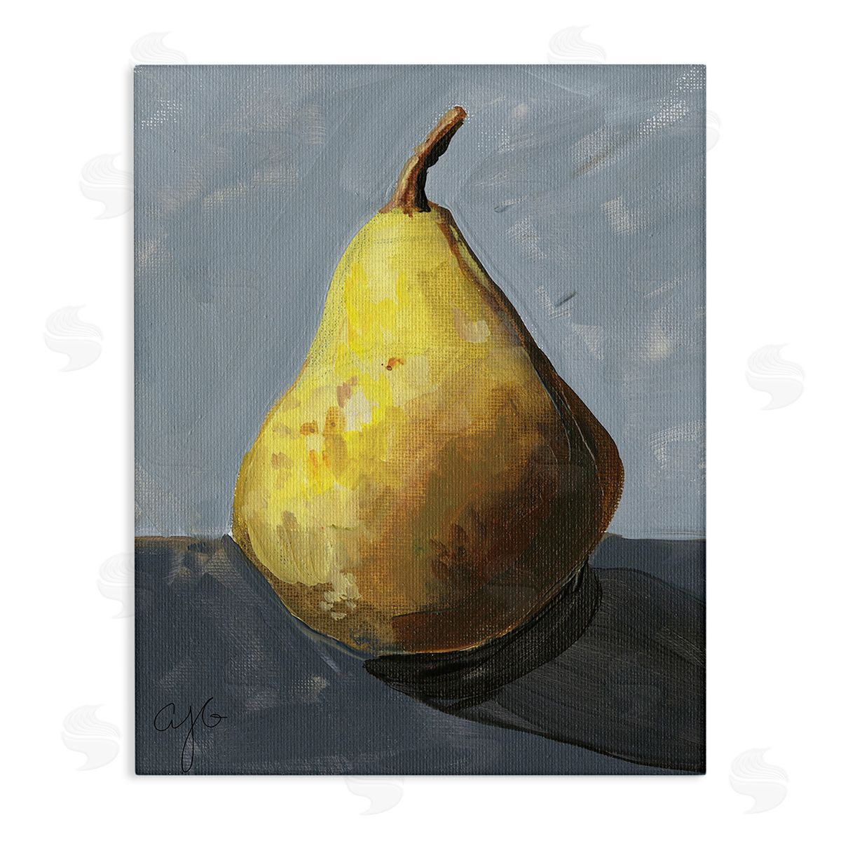 Alexandria Gilbert Kincaid Abstract Shadowed Pear Canvas Wall Art Print