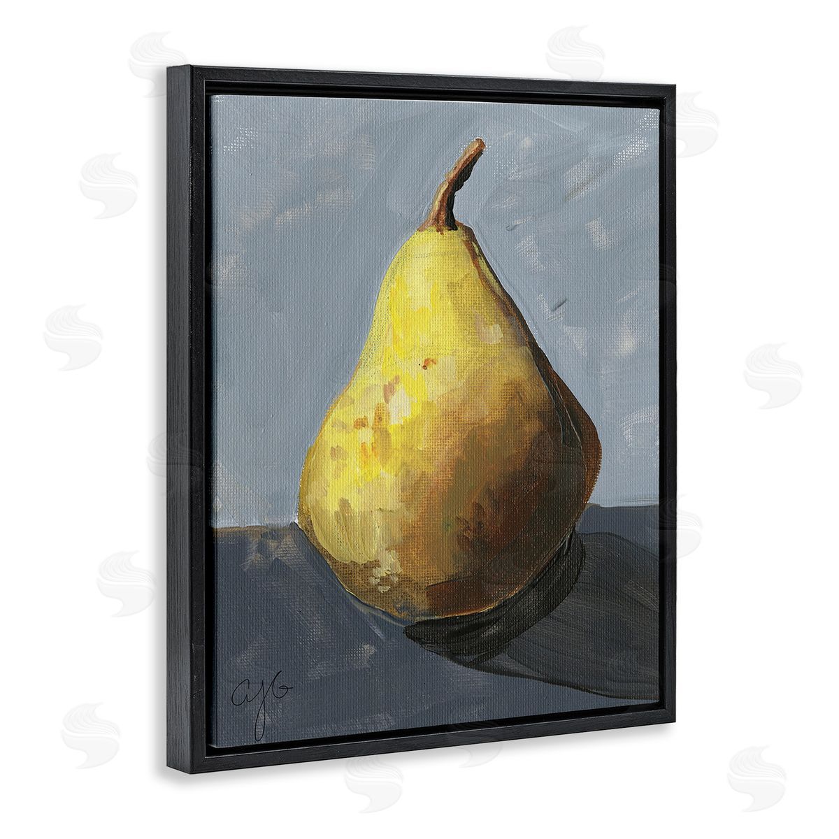 Alexandria Gilbert Kincaid Abstract Shadowed Pear Black Floating Frame Canvas Wall Art Print