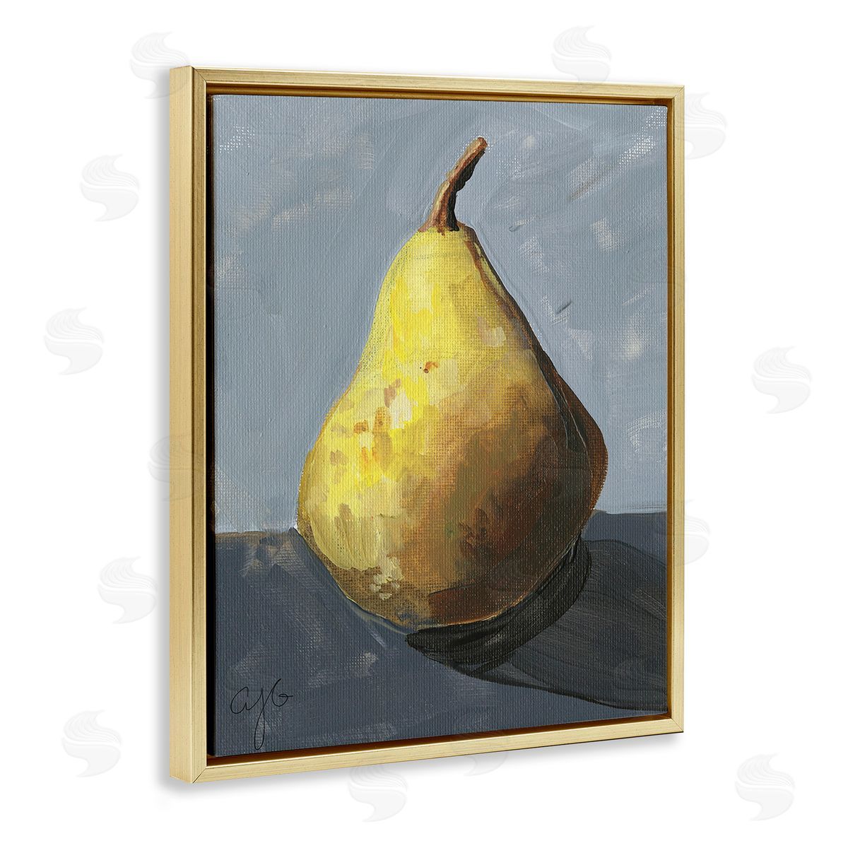 Alexandria Gilbert Kincaid Abstract Shadowed Pear Gold Floating Frame Canvas Wall Art Print