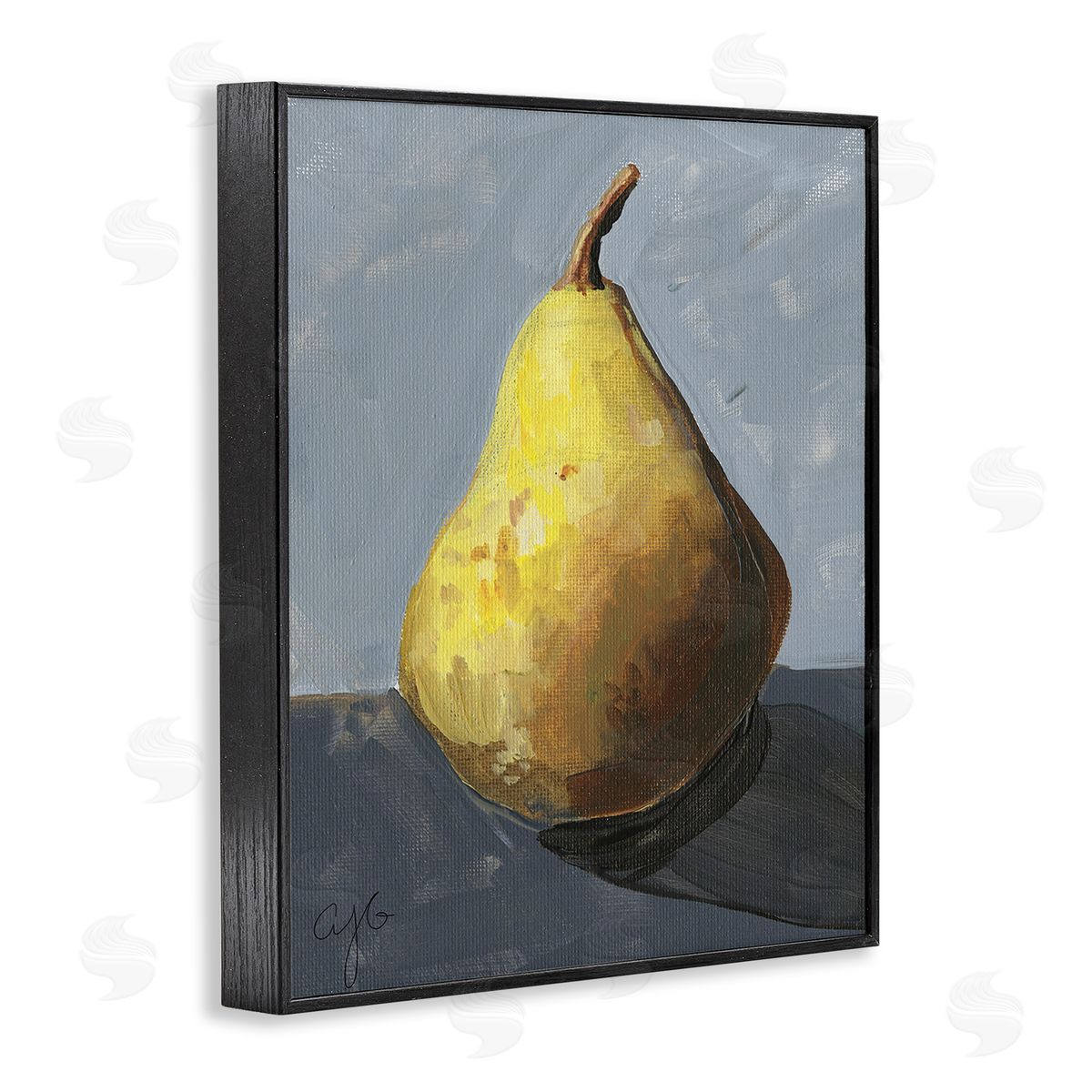 Alexandria Gilbert Kincaid Abstract Shadowed Pear Black Framed Giclee Wall Art Print