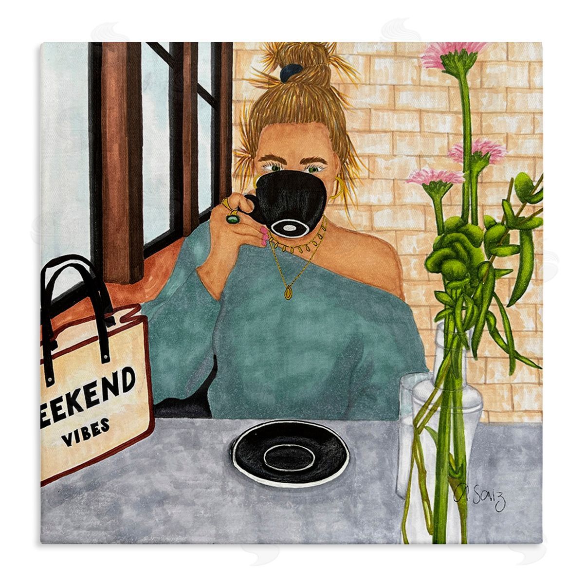 Ale Saiz Studio Weekend Vibes at Cafe Canvas Wall Art Print