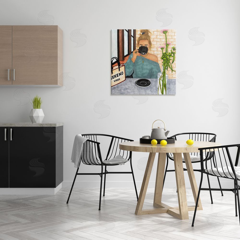 Ale Saiz Studio Weekend Vibes at Cafe Canvas Wall Art Print in Room