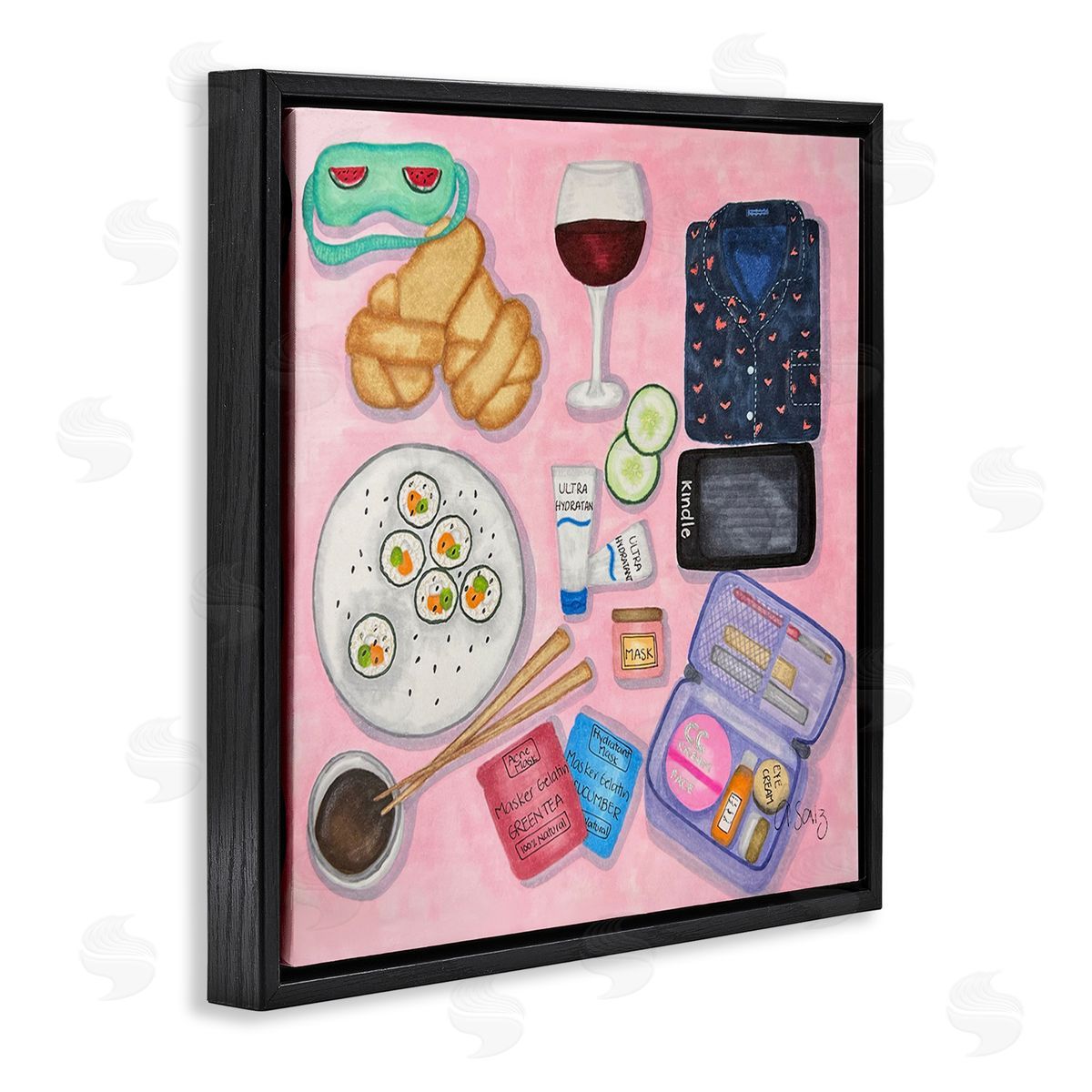 Ale Saiz Studio Weekend Night In Black Floating Frame Canvas Wall Art Print